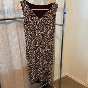 White House Black Market Animal Print Midi Dress
